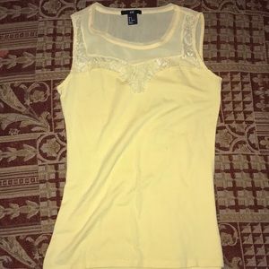 Mesh/lace embroidered tank